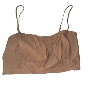 Leyden Womens Almond Bralette Top Large Rayon & Spandex Blend